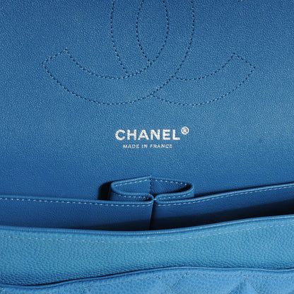 Chanel Iridescent Caviar Jumbo Double Flap Blue 7 of 8
