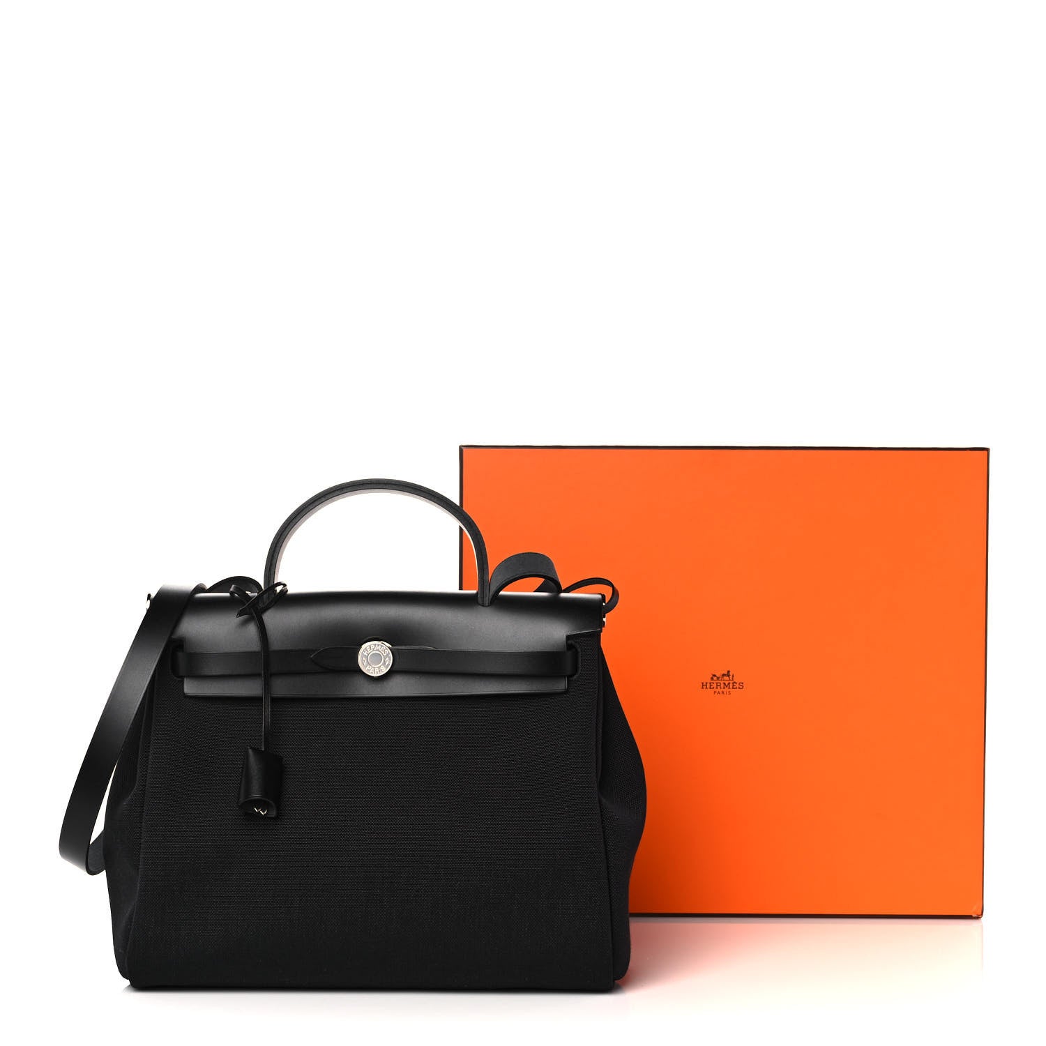 Hermes Military Toile Vache Hunter Herbag Zip Retourne 31 PM Black 16 of 16