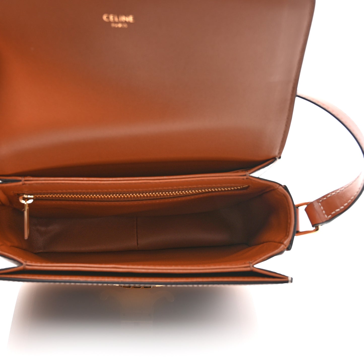 Calfskin Triomphe Canvas Teen Triomphe Bag Tan