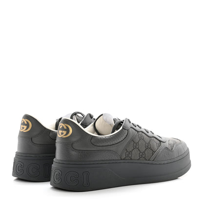 Gucci Textured Dollar Calfskin GG Supreme Monogram Mens Chunky Sneakers 9 Graphite Grey Black Grey 4 of 16