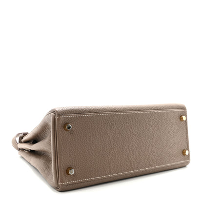 Hermes Togo Kelly Retourne 28 Etoupe 4 of 10