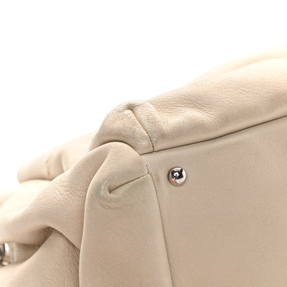 Chanel Lambskin Quilted Bowler Flap Shoulder Bag White 12 of 19