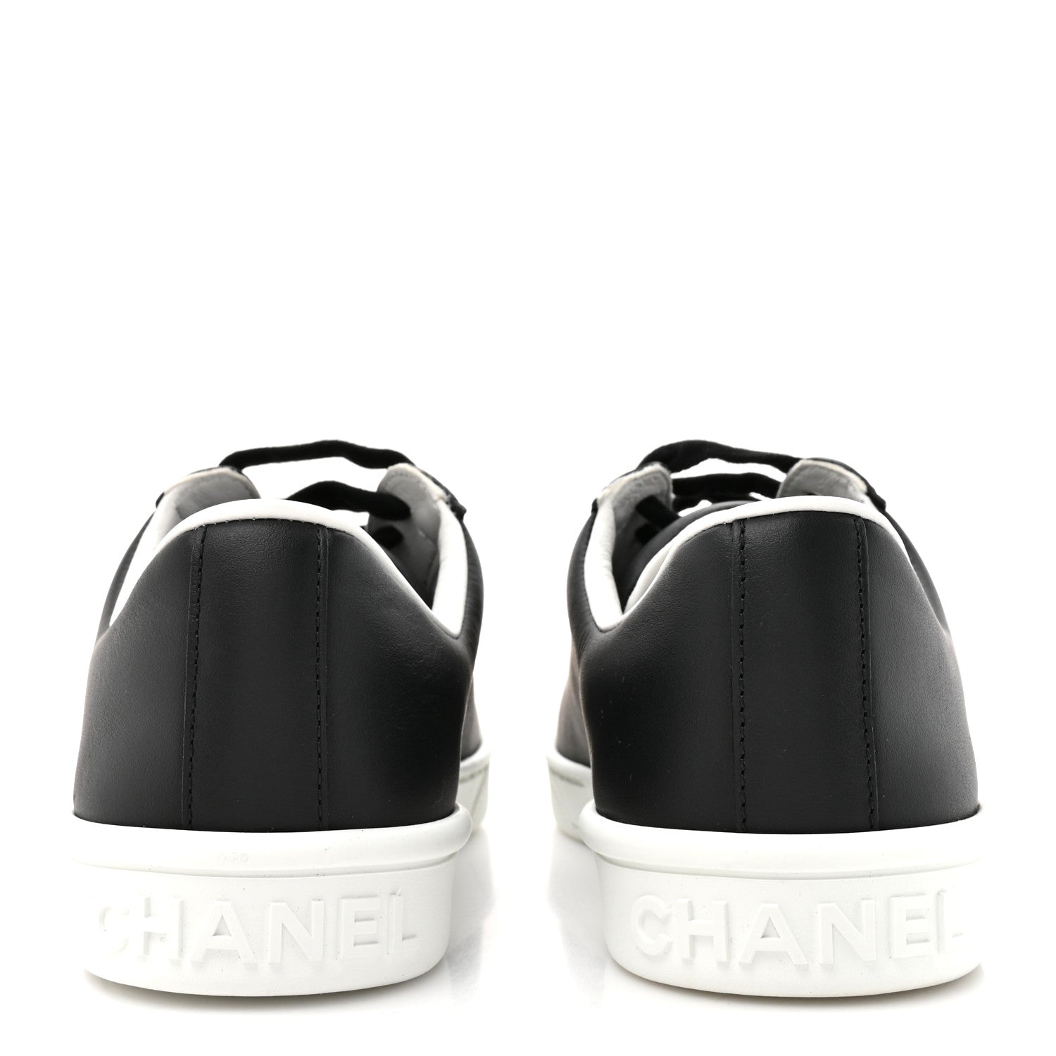 Chanel Calfskin CC Womens Sneakers 37 Black 5 of 10