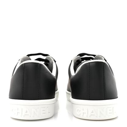 Chanel Calfskin CC Womens Sneakers 37 Black 5 of 10