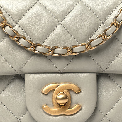 Chanel Lambskin Quilted Mini Rectangular Pearl Crush Flap Grey 8 of 11