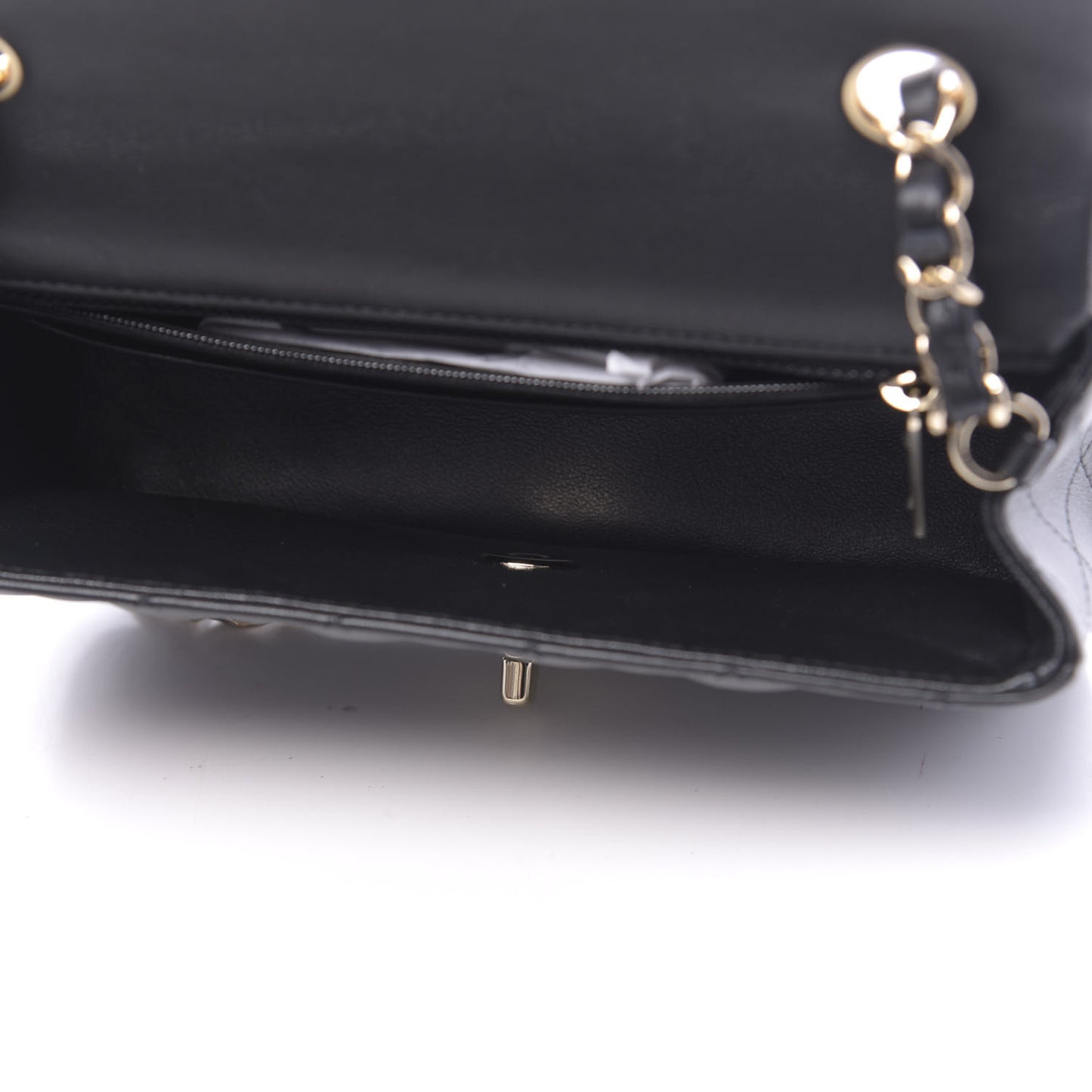 Lambskin Quilted Mini Rectangular Flap Black