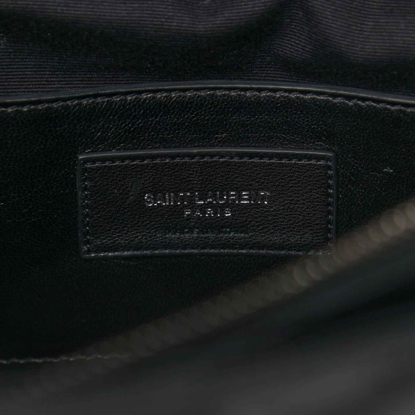 Sheepskin Matelasse Chevron Monogram Large College Satchel Black