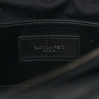 Saint Laurent Sheepskin Matelasse Chevron Monogram Large College Satchel Black 6 of 14