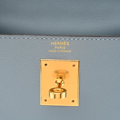 Hermes Evercolor Kelly Retourne 28 Bleu Lin 6 of 11