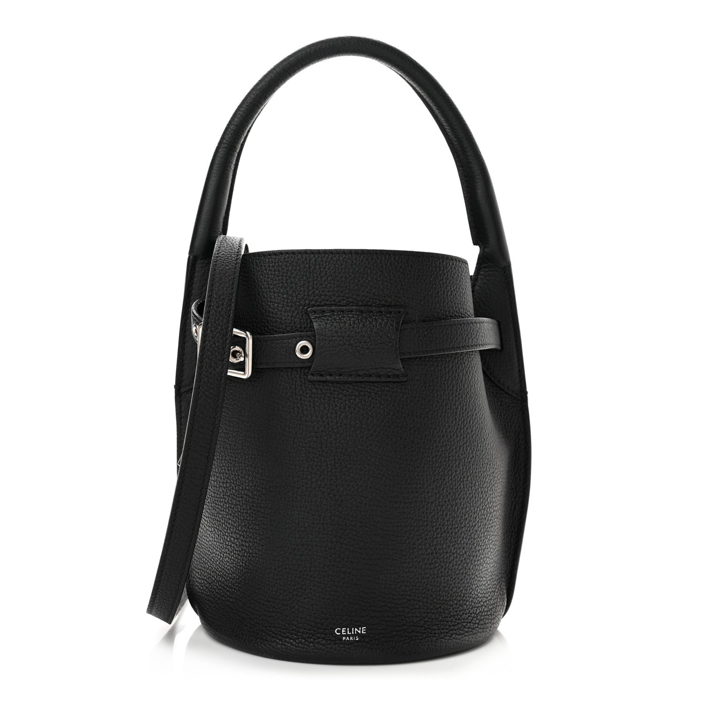 Supple Grained Calfskin Nano Big Bag Bucket Black