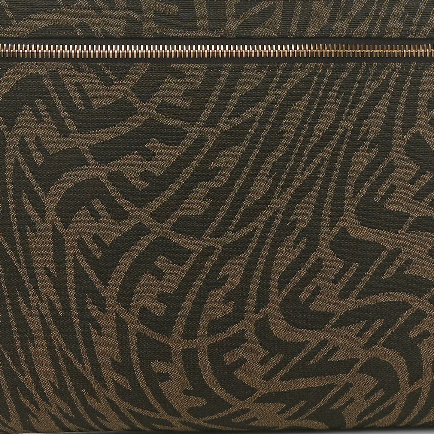 X SARAH COLEMAN Fabric Jacquard FF Vertigo Pochette Tobacco Moro Black