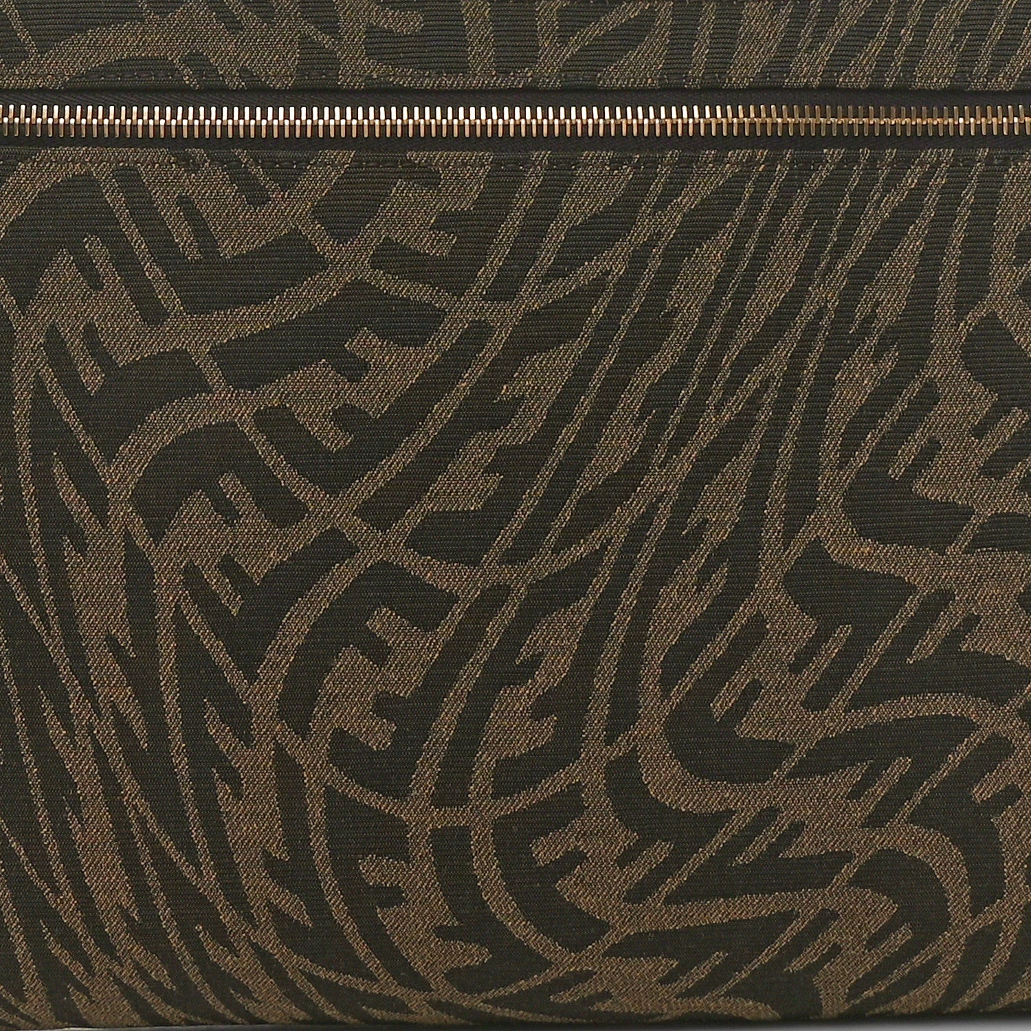 Fendi X SARAH COLEMAN Fabric Jacquard FF Vertigo Pochette Tobacco Moro Black 8 of 10