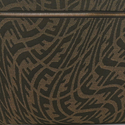 Fendi X SARAH COLEMAN Fabric Jacquard FF Vertigo Pochette Tobacco Moro Black 8 of 10