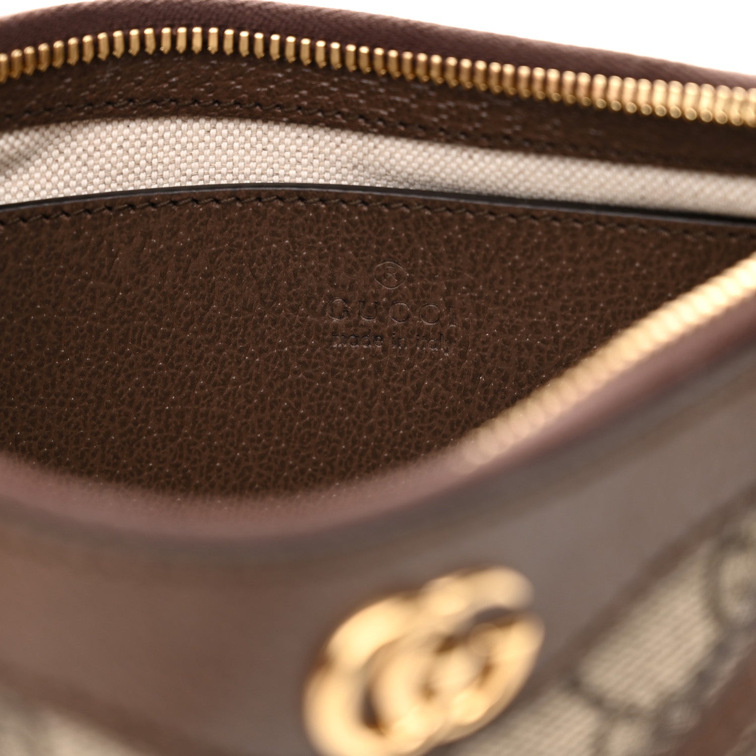Gucci GG Supreme Monogram Textured Dollar Calfskin Small Ophidia Hobo Beige Ebony New Acero 6 of 10