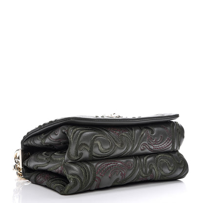 Versace Nappa Embroidered Baroque Palazzo Sultan Shoulder Bag Green 4 of 7
