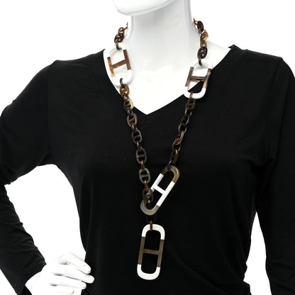 Hermes Buffalo Horn Lacquer Amarres Necklace White 2 of 6