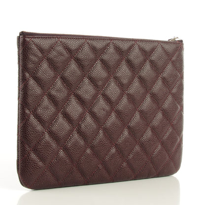 Chanel Caviar Quilted Medium Cosmetic Case Burgundy 3 of 7