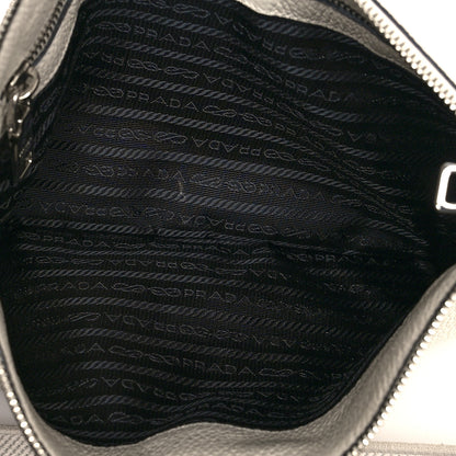 Prada Vitello Daino Soft Zippered Shoulder Bag White 6 of 8