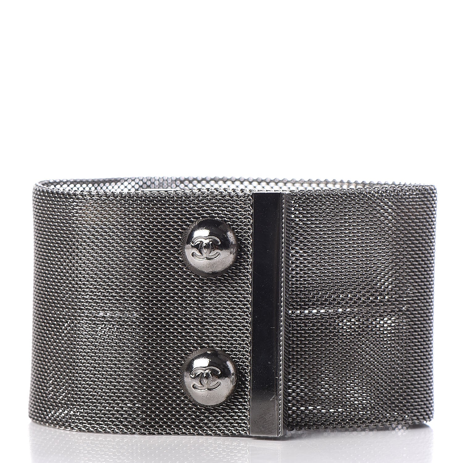 Chanel Metal Mesh CC Bracelet Ruthenium 3 of 5
