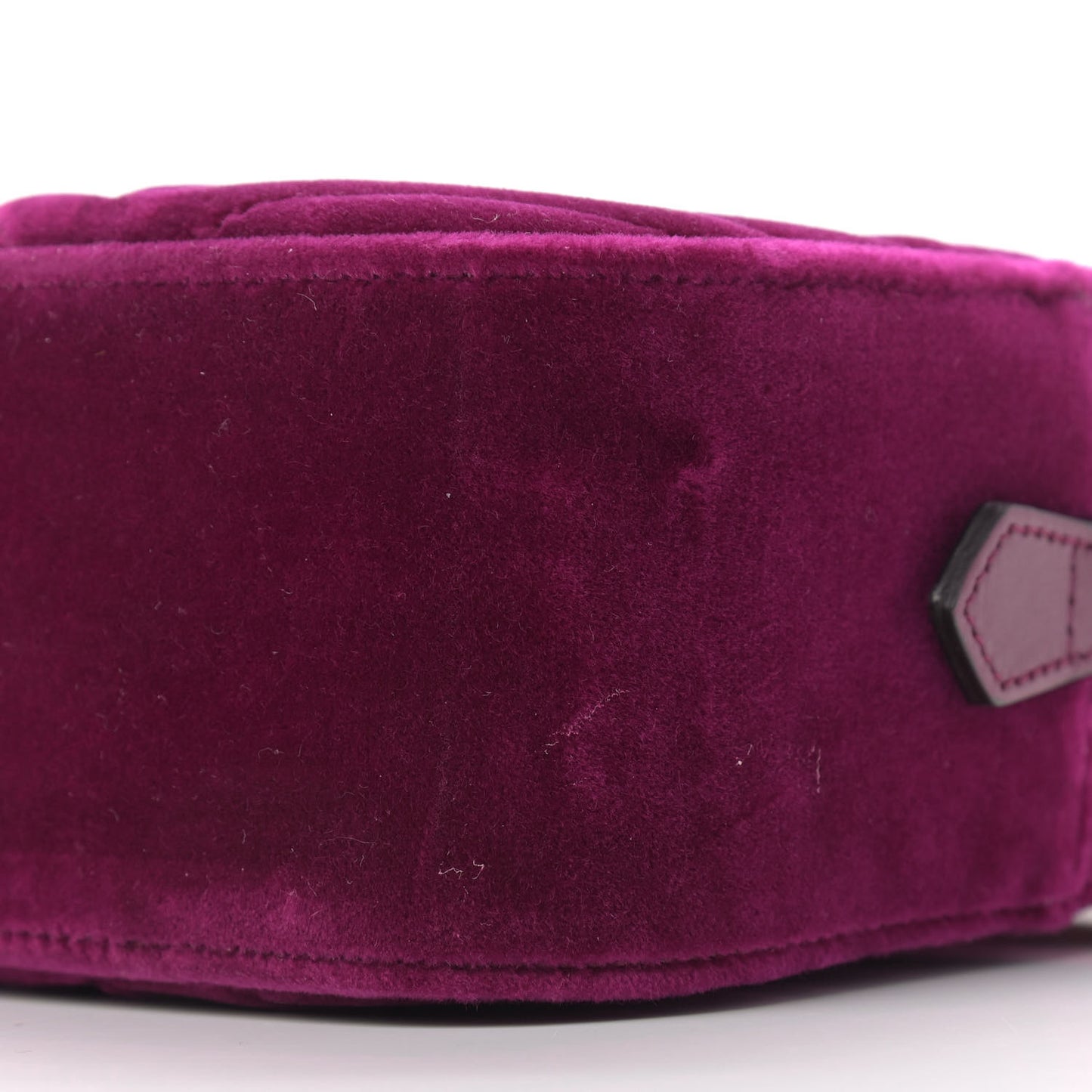 Velvet Matelasse Small GG Marmont Chain Shoulder Bag Fuchsia Violet Cyclamen