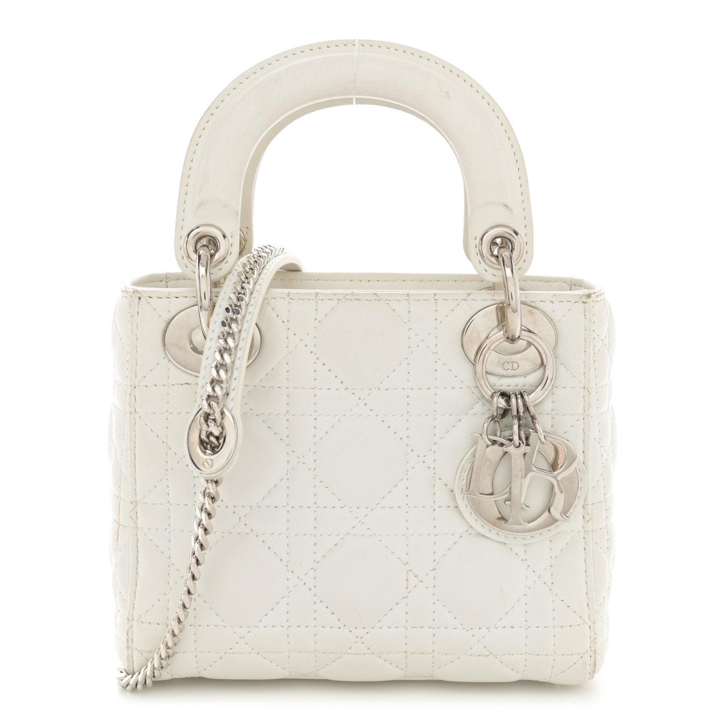 Lambskin Cannage Mini Lady Dior White