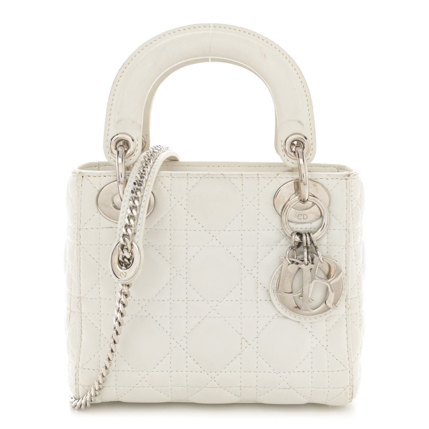 Christian Dior Lambskin Cannage Mini Lady Dior White 1 of 16
