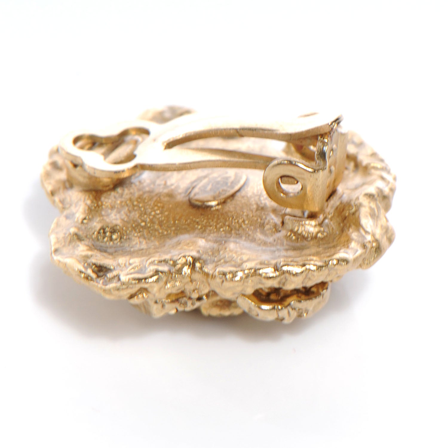 Chanel Camellia Crystal Clip On Earrings Gold 3 of 5