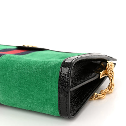 Gucci Suede Patent Web Small Ophidia Chain Shoulder Bag New Shamarock Black 10 of 10