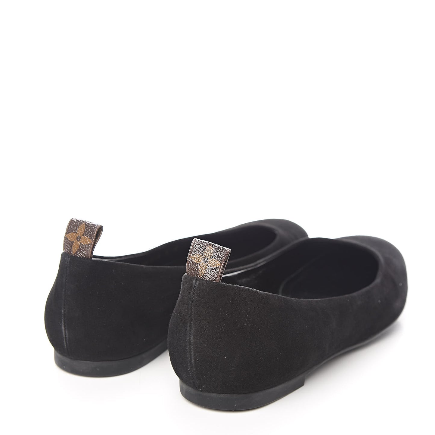 Suede Monogram Uniformes Ballet Flats 40 Black