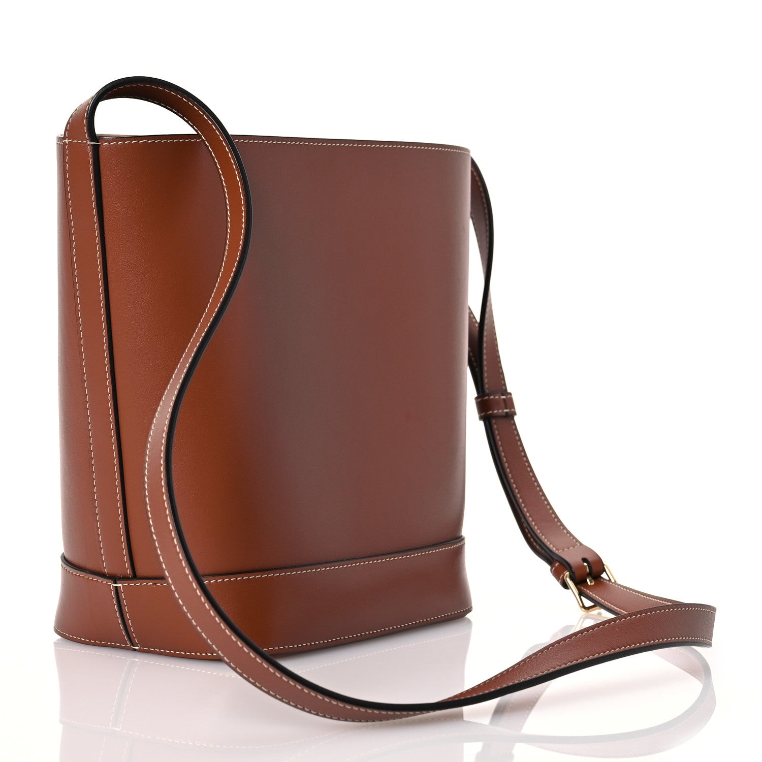 Celine Smooth Calfskin Small Cuir Triomphe Bucket Bag Tan 3 of 10