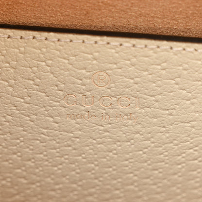 Gucci Textured Dollar Calfskin Web Small Diana Tote Bag Mystic White 6 of 10