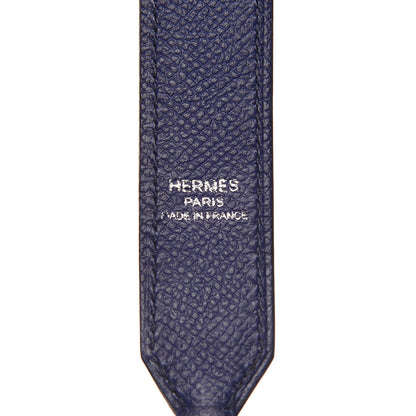 Hermes Epsom 25mm Tressage Shoulder Strap Bleu Encre Brique Black 3 of 5