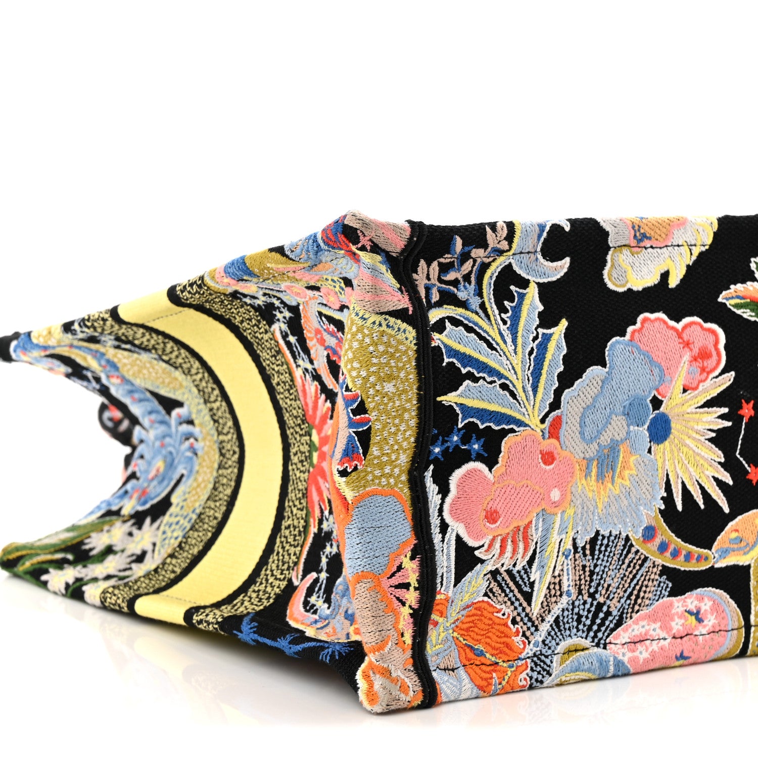 Christian Dior Canvas Zodiac Fantastico Embroidered Medium Book Tote Black Multicolor 9 of 10