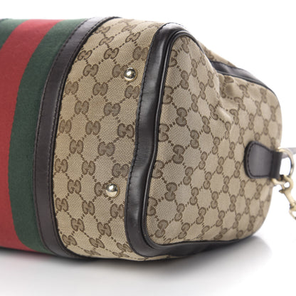 Gucci Monogram Vintage Web Medium Boston Dark Brown 17 of 19