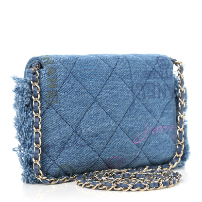 Chanel Denim Quilted Denim Mood Clutch With Chain Blue Multicolor 3 of 11