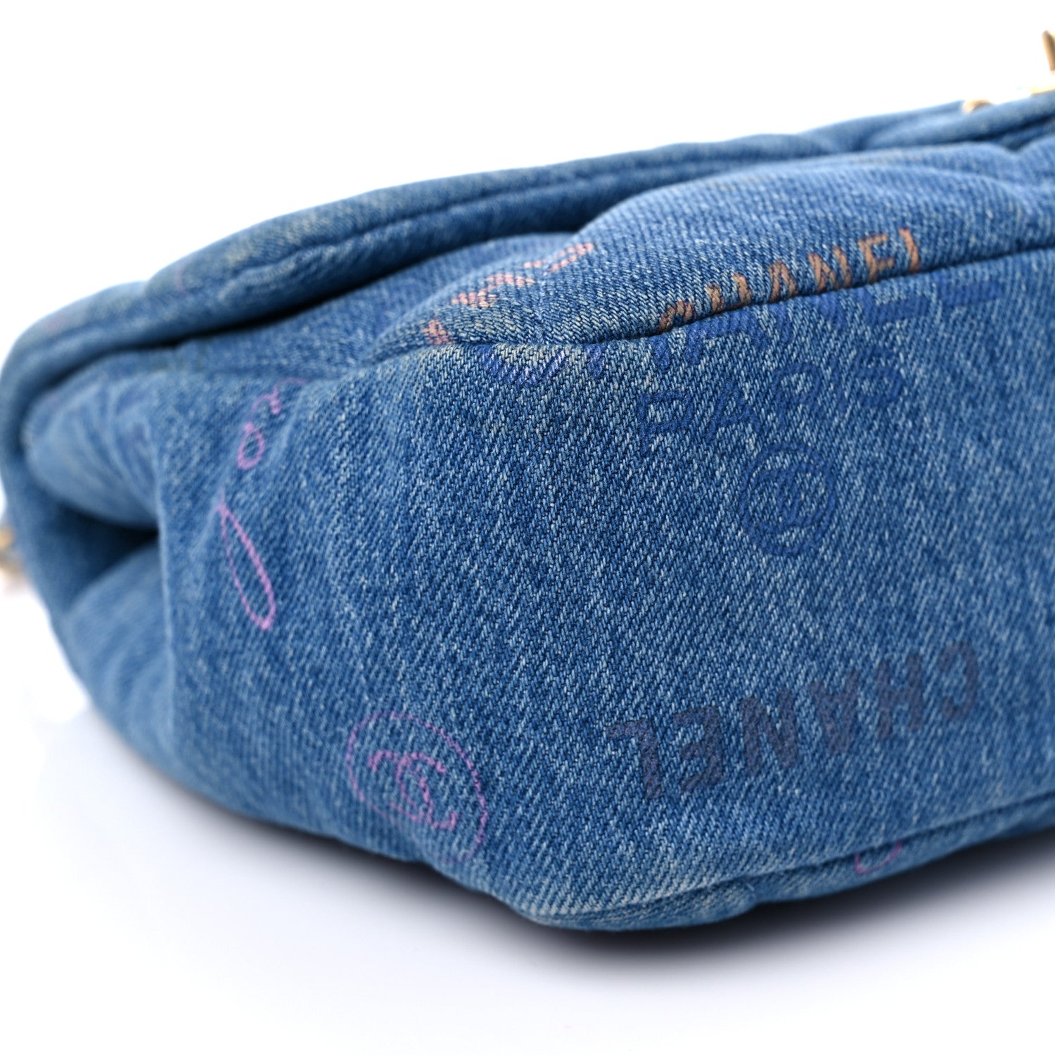 Chanel Denim Quilted Denim Large Mood Flap Blue Multicolor 8 of 13
