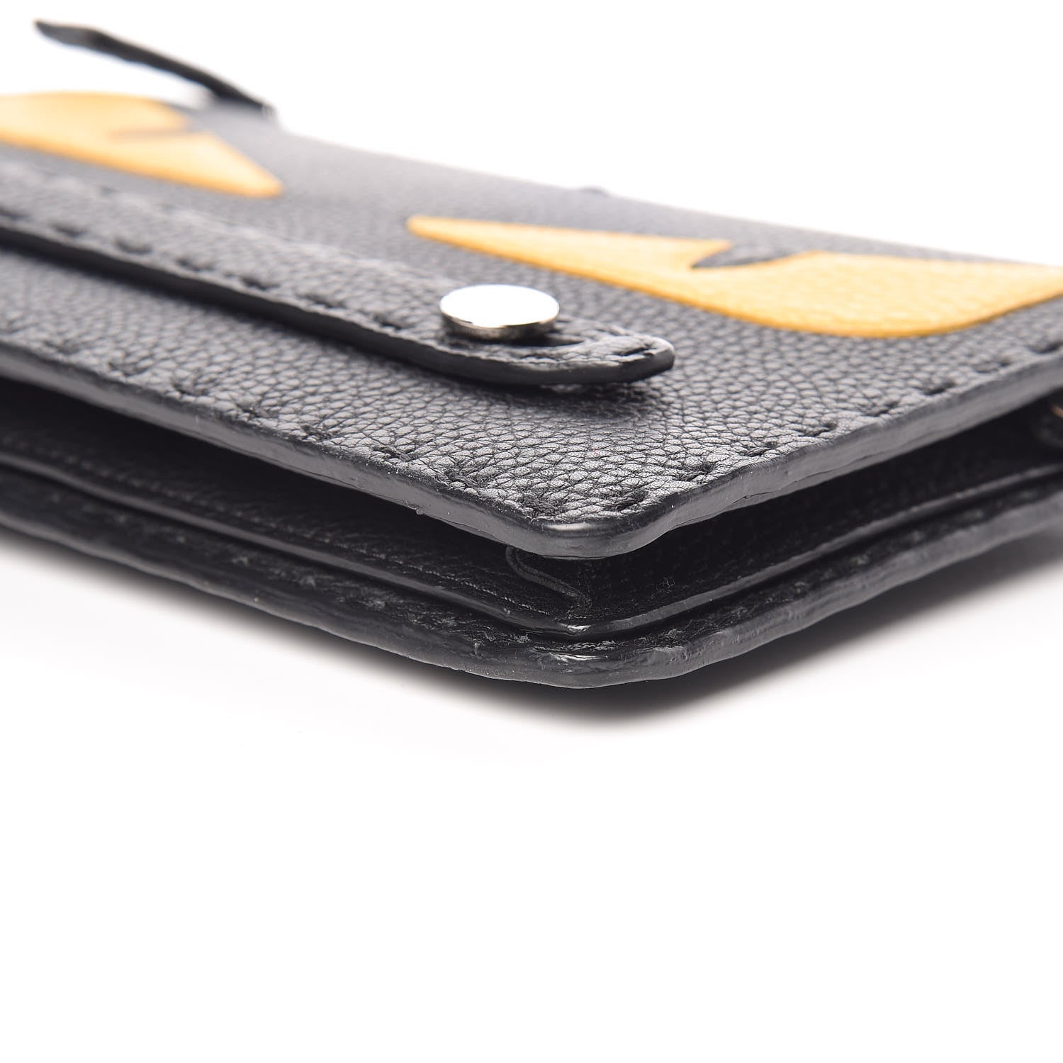 Fendi Cuoio Romano Selleria Monster Eyes Inlay Slim Clutch Black Sunflower 6 of 10