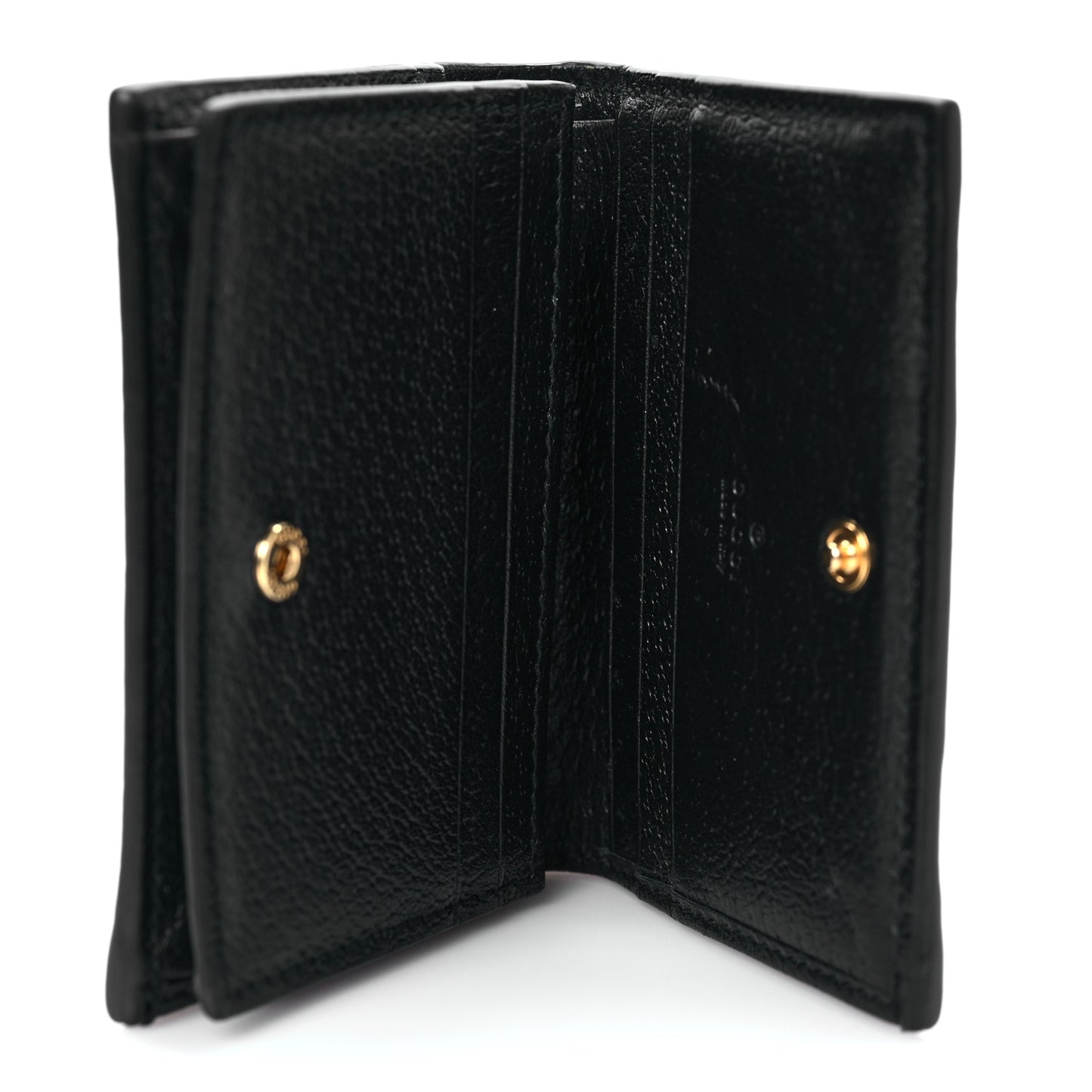 Calfskin Web Ophidia Card Case Black