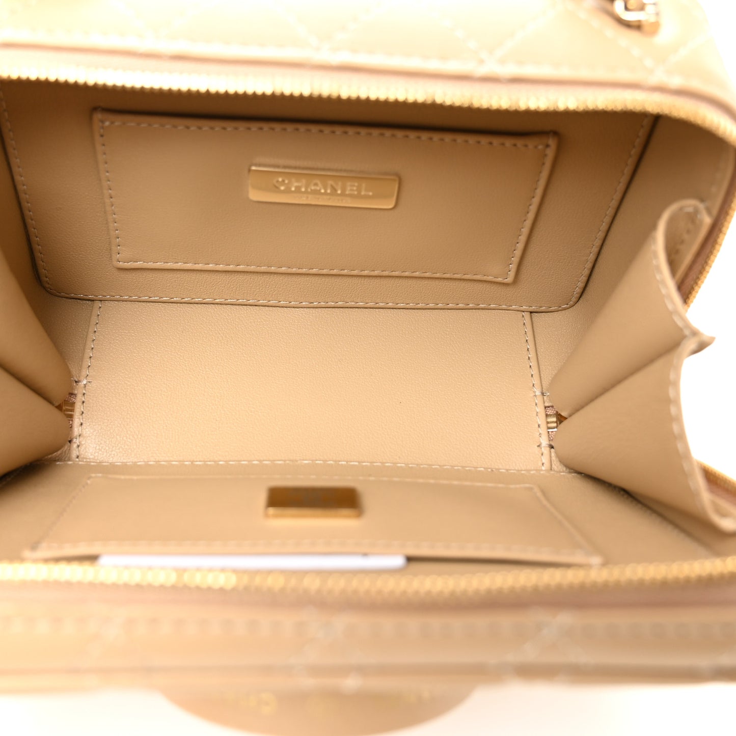 Lambskin Quilted Coco Click Bag Dark Beige
