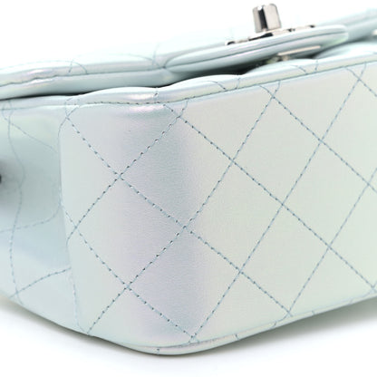Chanel Iridescent Lambskin Quilted Mini Square Flap Light Blue 6 of 12