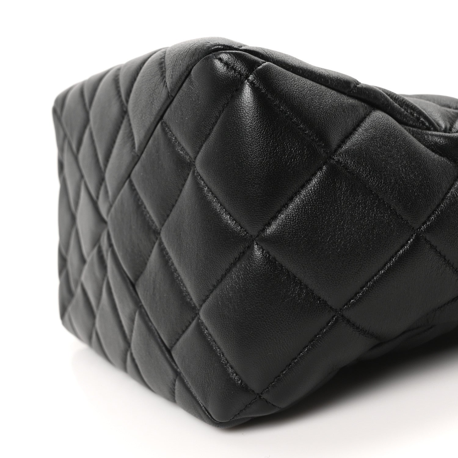 Chanel Lambskin Quilted Small Top Handle Shopping Bag Black 10 of 10