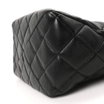 Chanel Lambskin Quilted Small Top Handle Shopping Bag Black 10 of 10