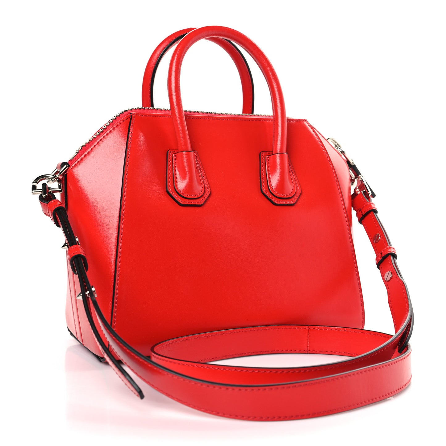 Shiny Lord Calfskin Mini Antigona Red