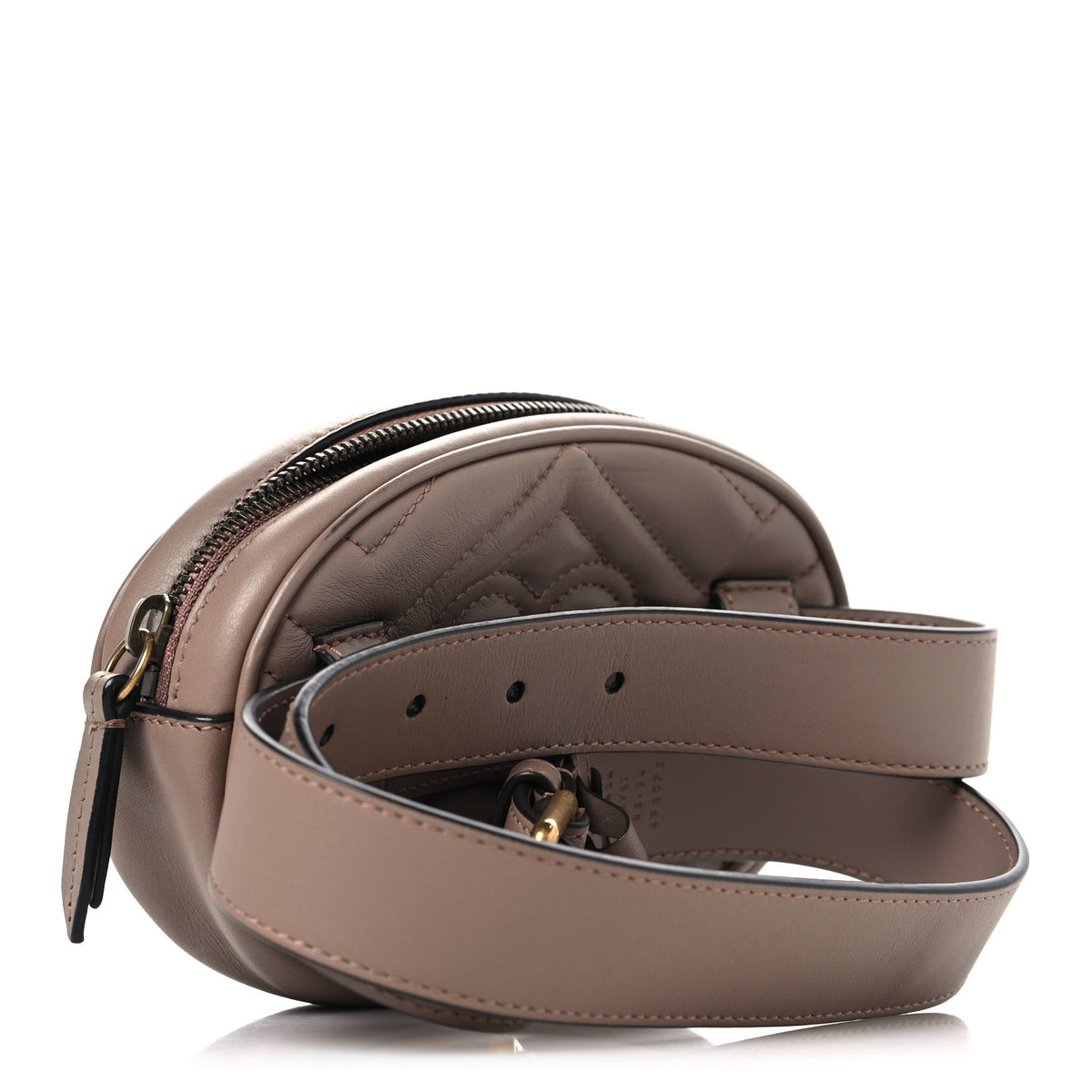 Gucci Calfskin Matelasse GG Marmont Belt Bag 85 34 Porcelain  display picture 1