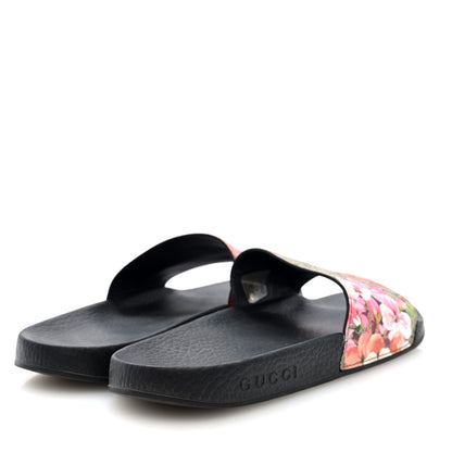 Gucci GG Supreme Monogram Blooms Slide Sandals 38 Beige Multicolor 4 of 8