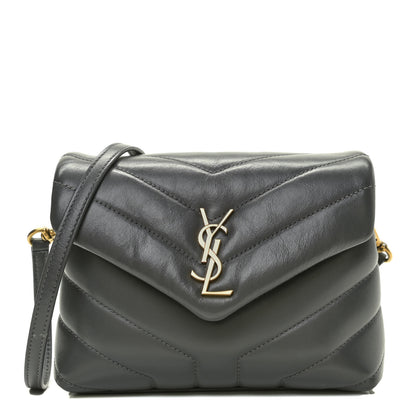 Saint Laurent Calfskin Y Quilted Monogram Toy Loulou Satchel Storm 1 of 15