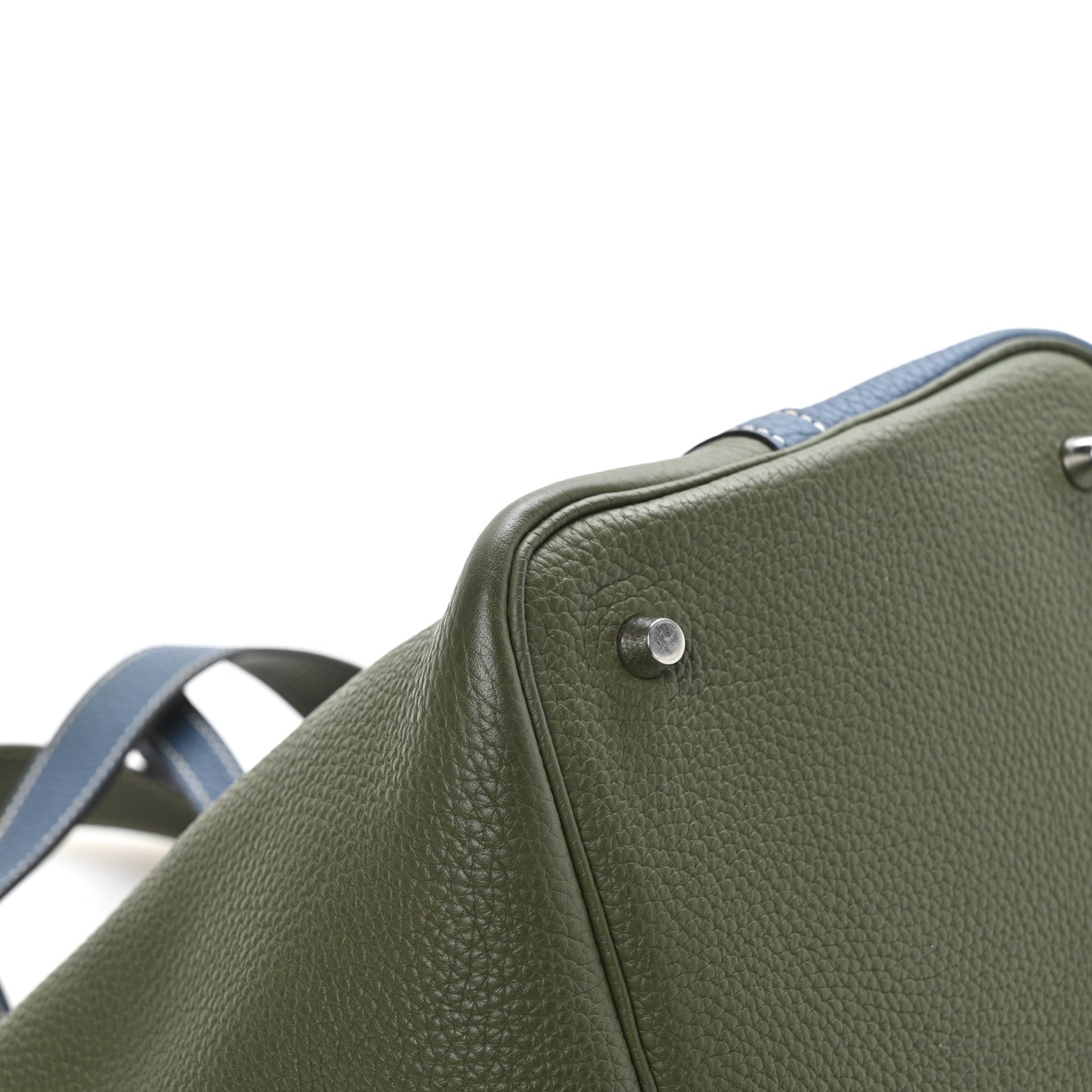 Hermes Taurillon Clemence Casaque Picotin Lock 22 MM  Bleu Thalassa Canopee 9 of 12