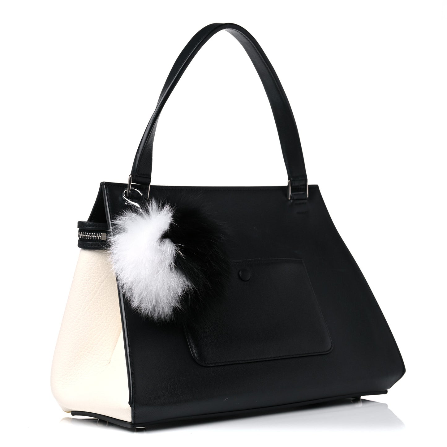 Smooth Calfskin Small Tri-Color Edge Shoulder Bag Yellow