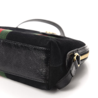 Gucci Suede Patent Web GG Small Ophidia Dome Shoulder Bag Black 7 of 10