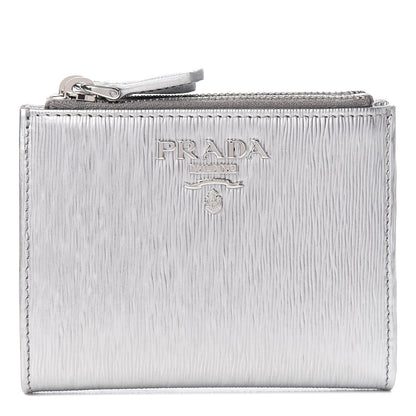 Prada Vitello Move Zip Coin Case Wallet Cromo 1 of 7